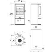 Poêle à bois Invicta - NEOSEN raccordable & Etanche 8kw