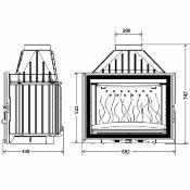 Foyer à bois - 700 GRAND ANGLE avec volet 12kw