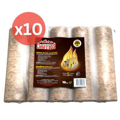Bûches de bois compressé x5 - Pack 10 sacs