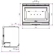 Insert bois - 700 Austral Convection Naturelle 8kw